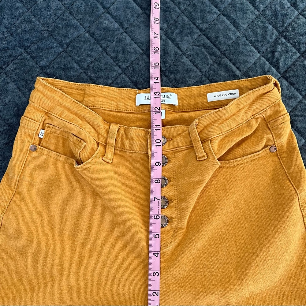 Judy Blue Mustard Cropped Button-Fly Ankle Jeans - Picture 13 of 14